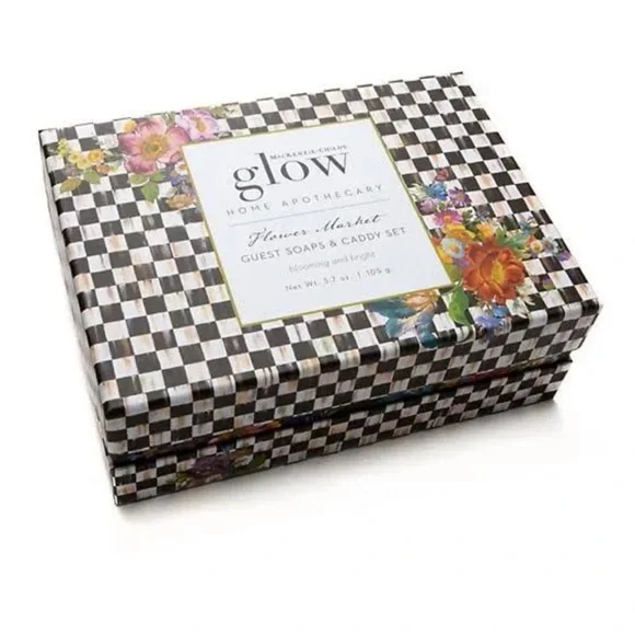 Mackenzie Childs Flower Market Bar Soap & Dish Set